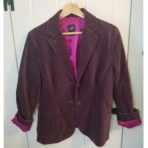 GAP purple velvet blazer